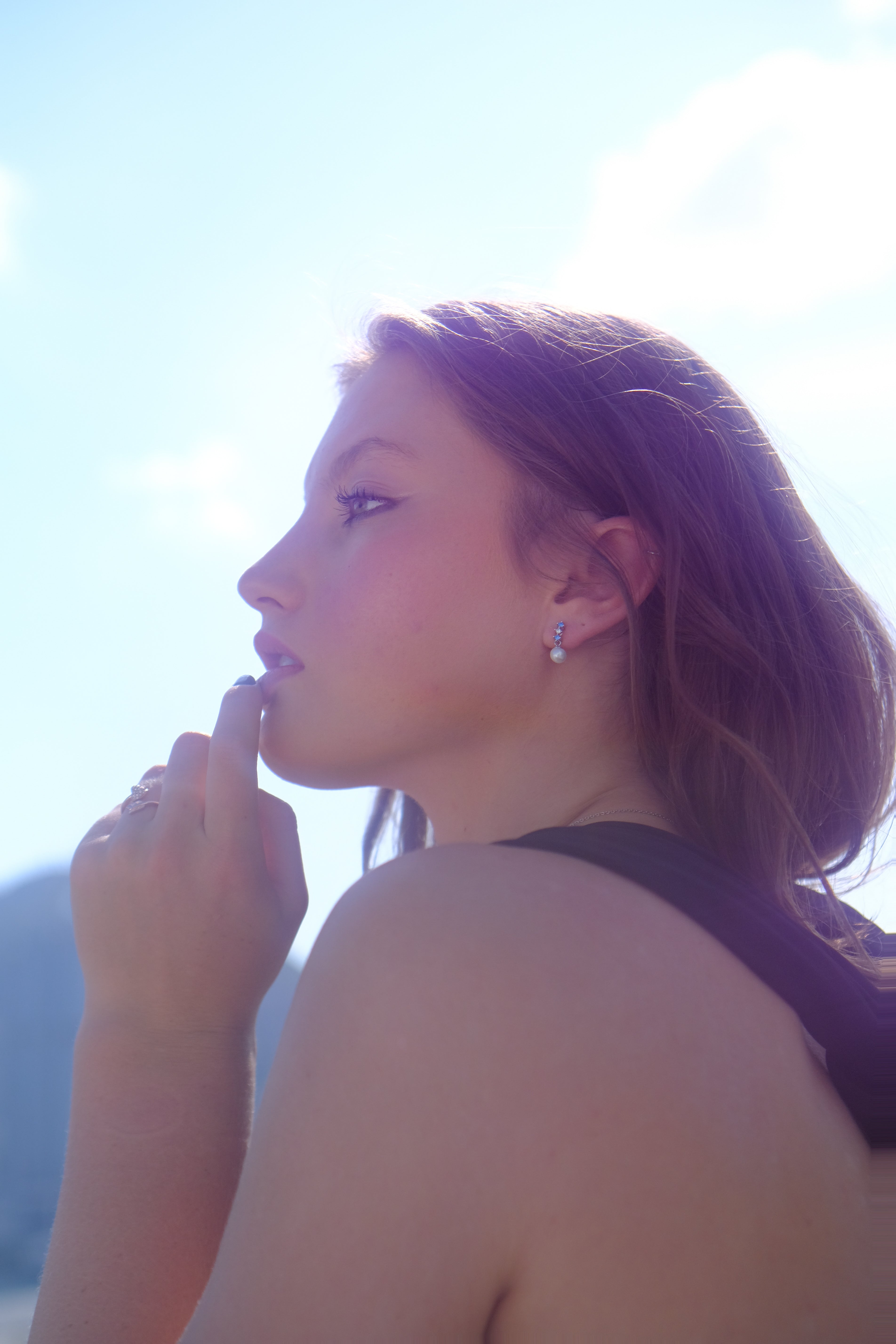 Stella Ocean Dream | Blue white Pearly earrings