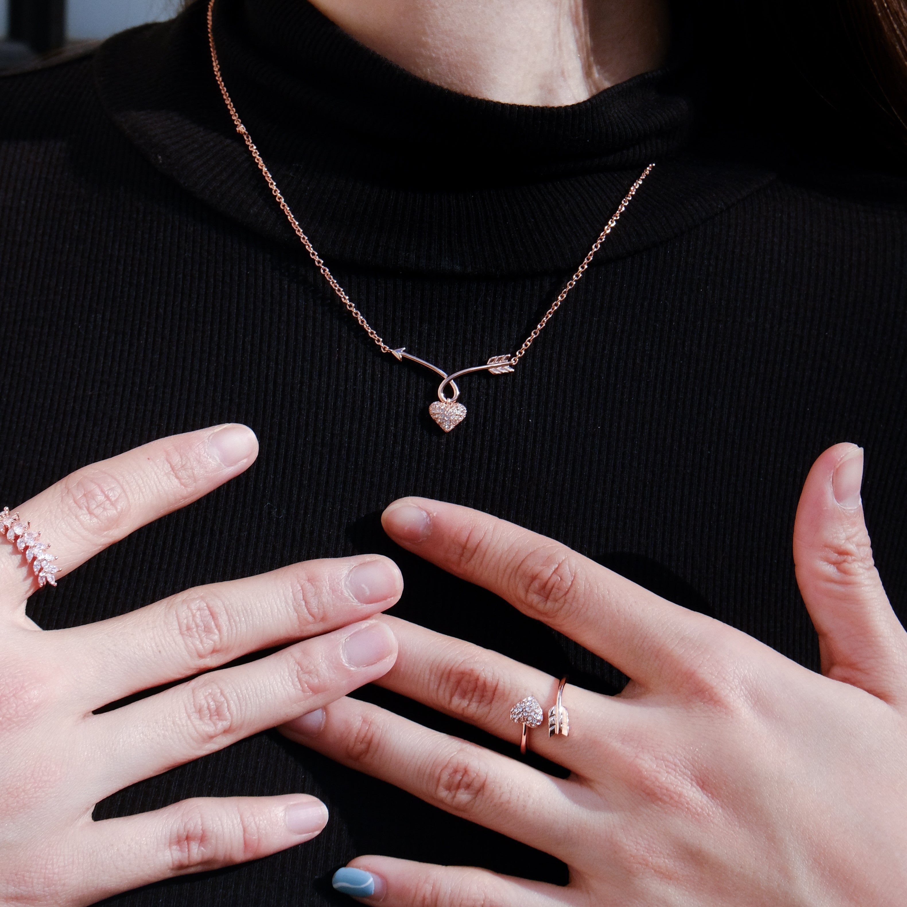 Cupid's Arrow (Set: necklace+earrings) - Valentine's Day Special - French classy design