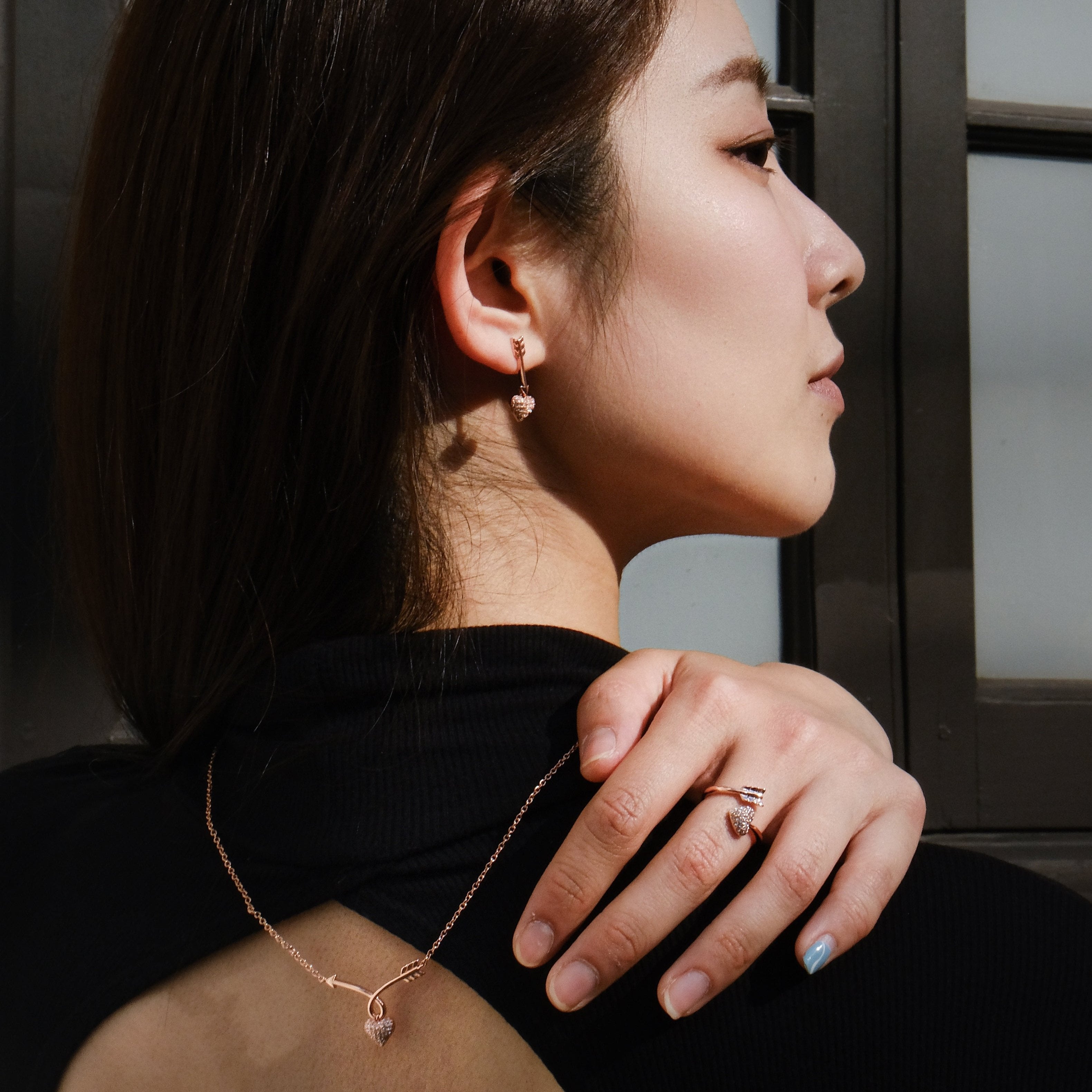 Cupid's Arrow (Set: necklace+earrings) - Valentine's Day Special - French classy design