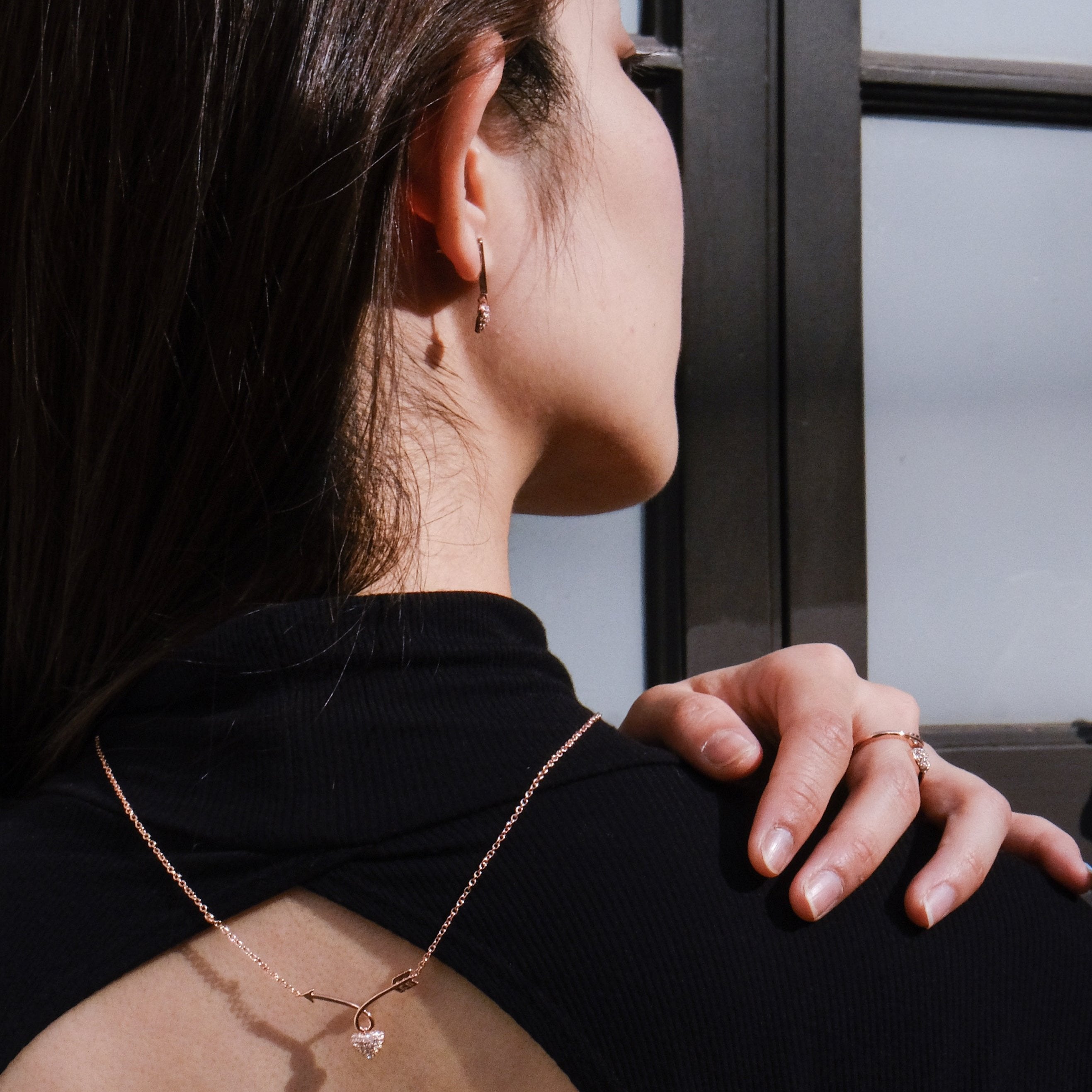 Cupid's Arrow (Set: necklace+earrings) - Valentine's Day Special - French classy design