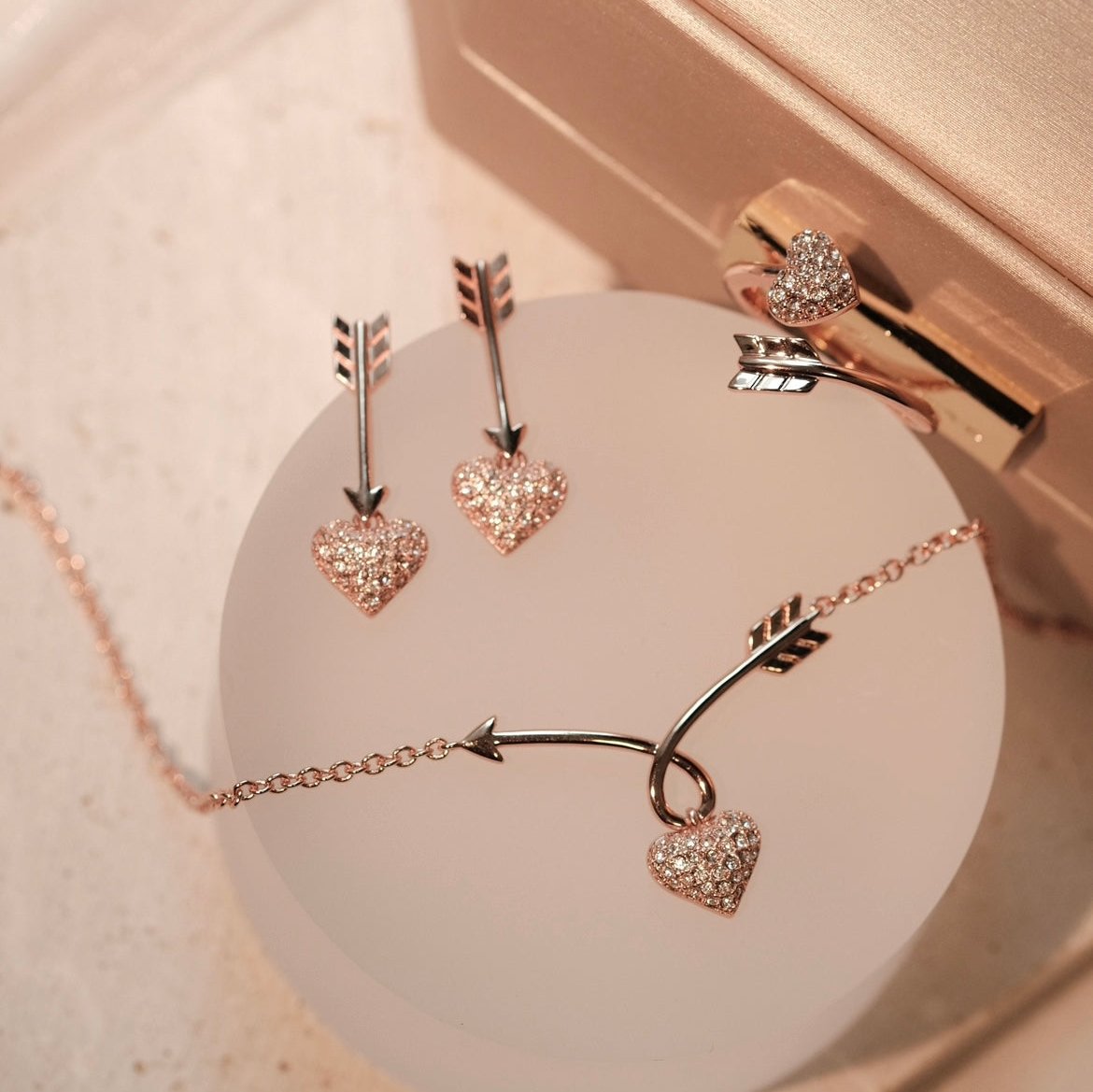 Cupid's Arrow (Set: necklace+earrings) - Valentine's Day Special - French classy design