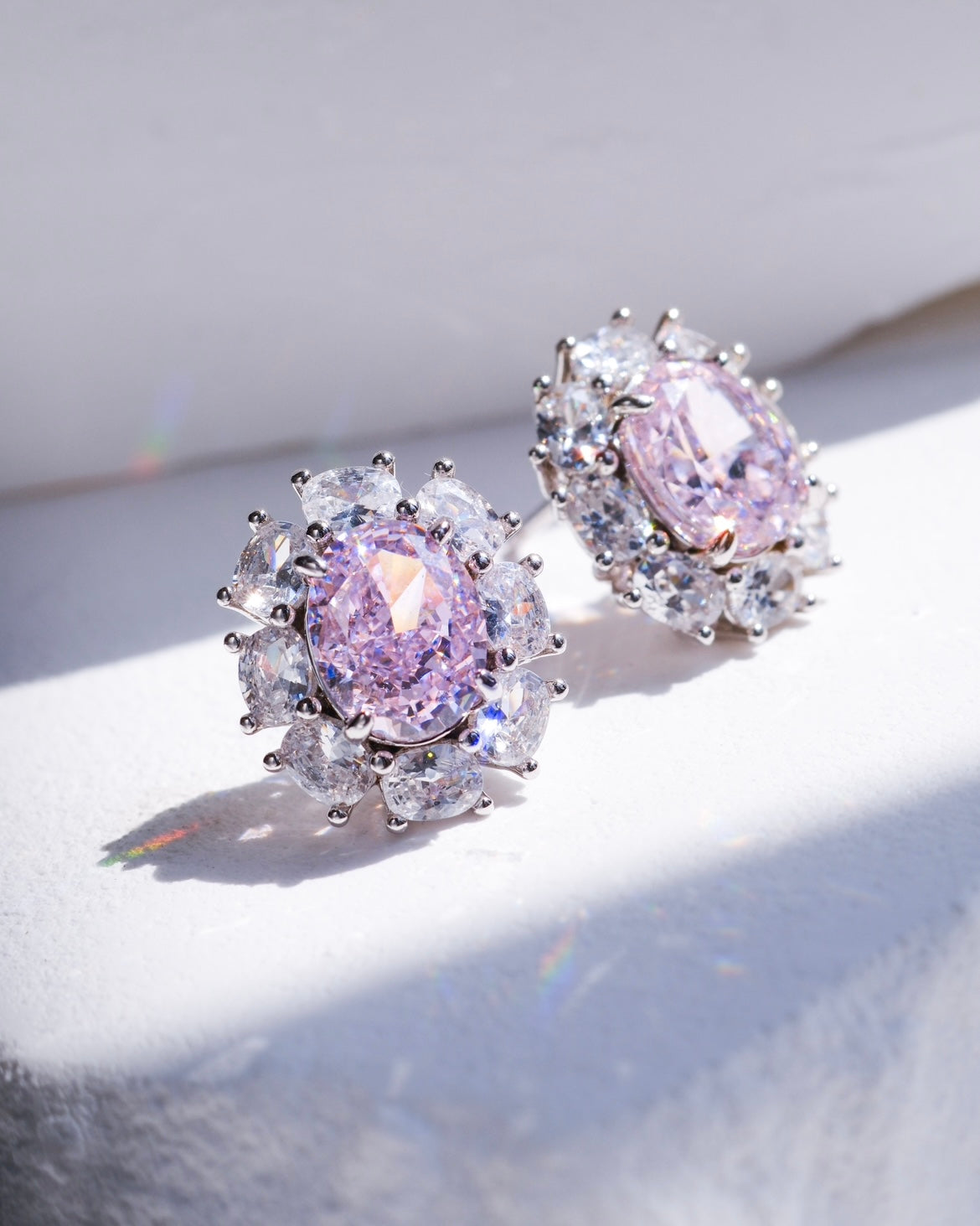 Pinky Cloud| Ice crushed Pink High-Carbon Diamond Vintage design