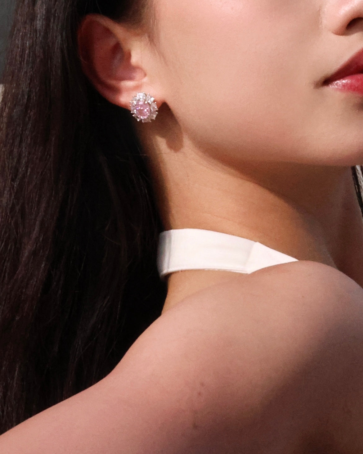 Pinky Cloud| Ice crushed Pink High-Carbon Diamond Vintage design