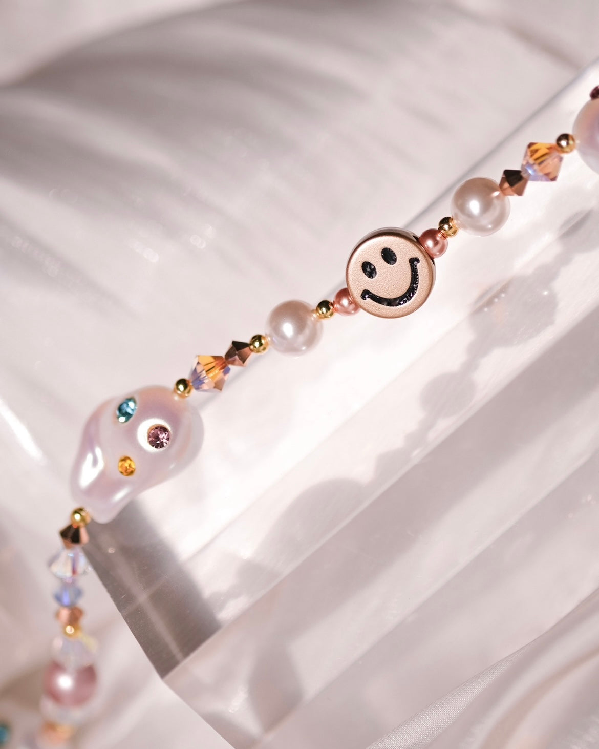 Smiley :) Pearl Playful Necklace - Colourful, eye catchy