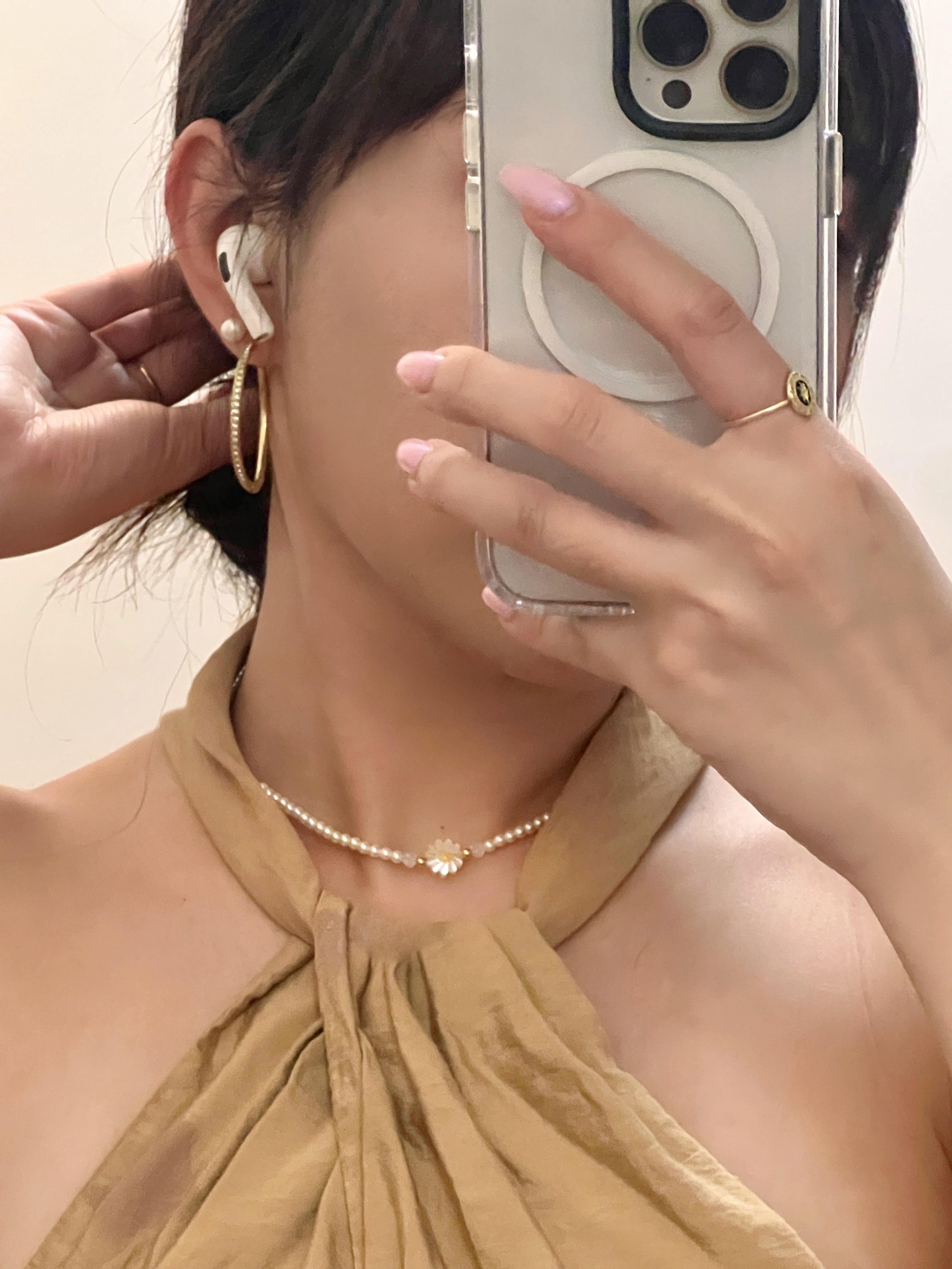 Ray of Sunshine Choker-  2-way to wear| Pearl choker - Classy and cute