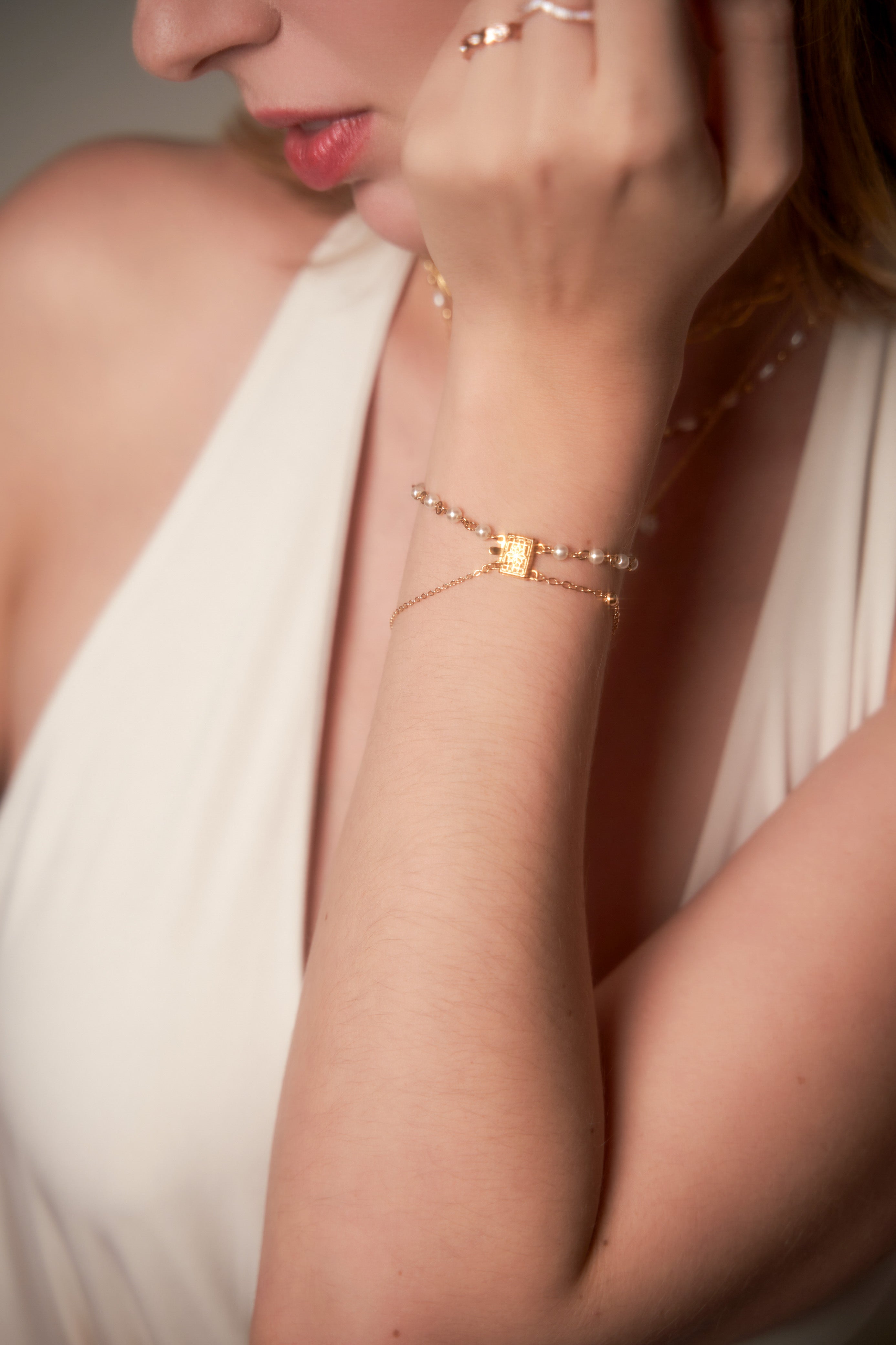 Poker | two layers bracelet, golden, sakura, black