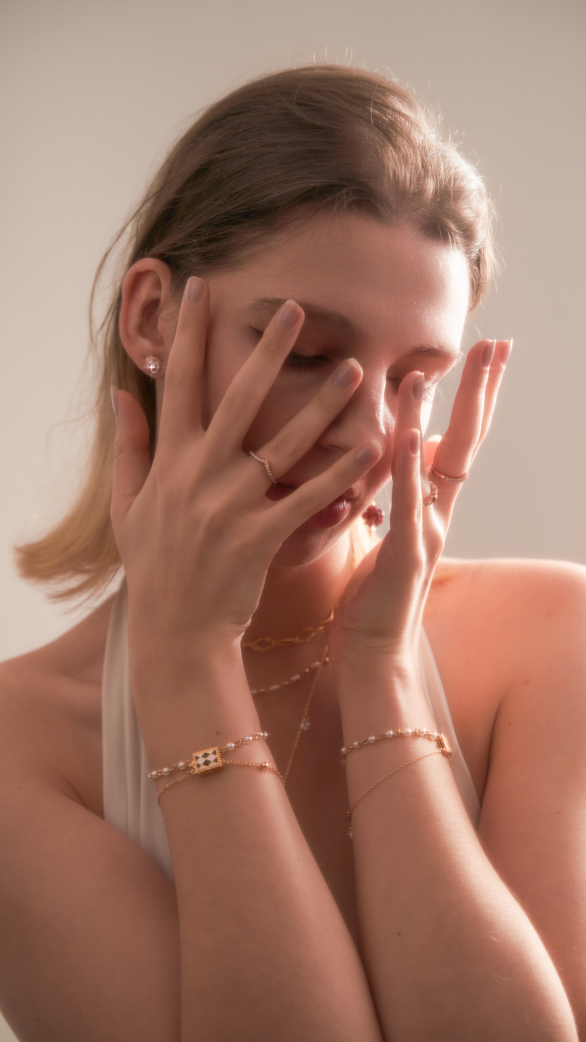 Poker | two layers bracelet, golden, sakura, black