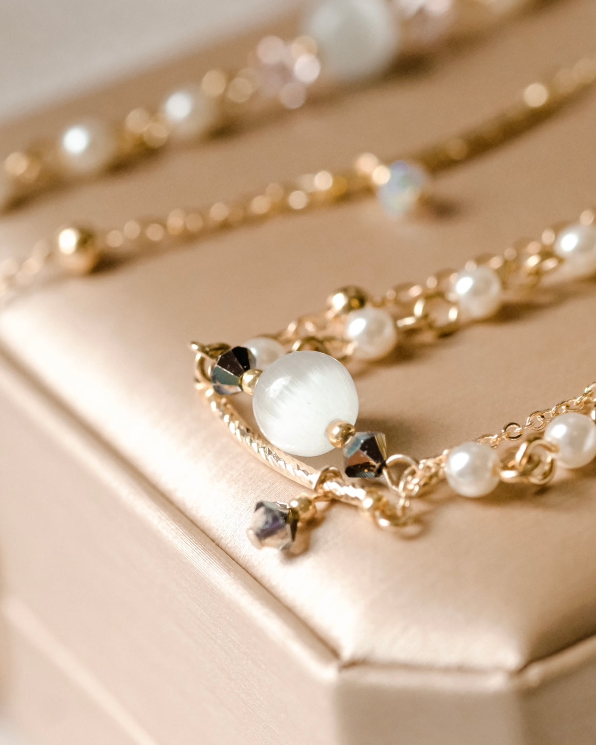 Poker | two layers bracelet, golden, sakura, black