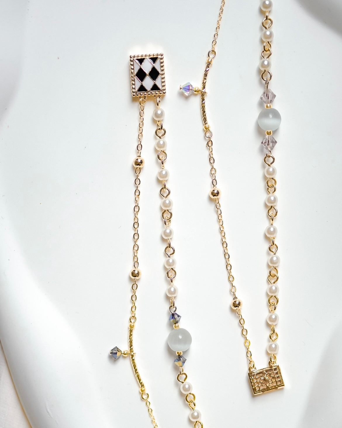 Poker | two layers bracelet, golden, sakura, black