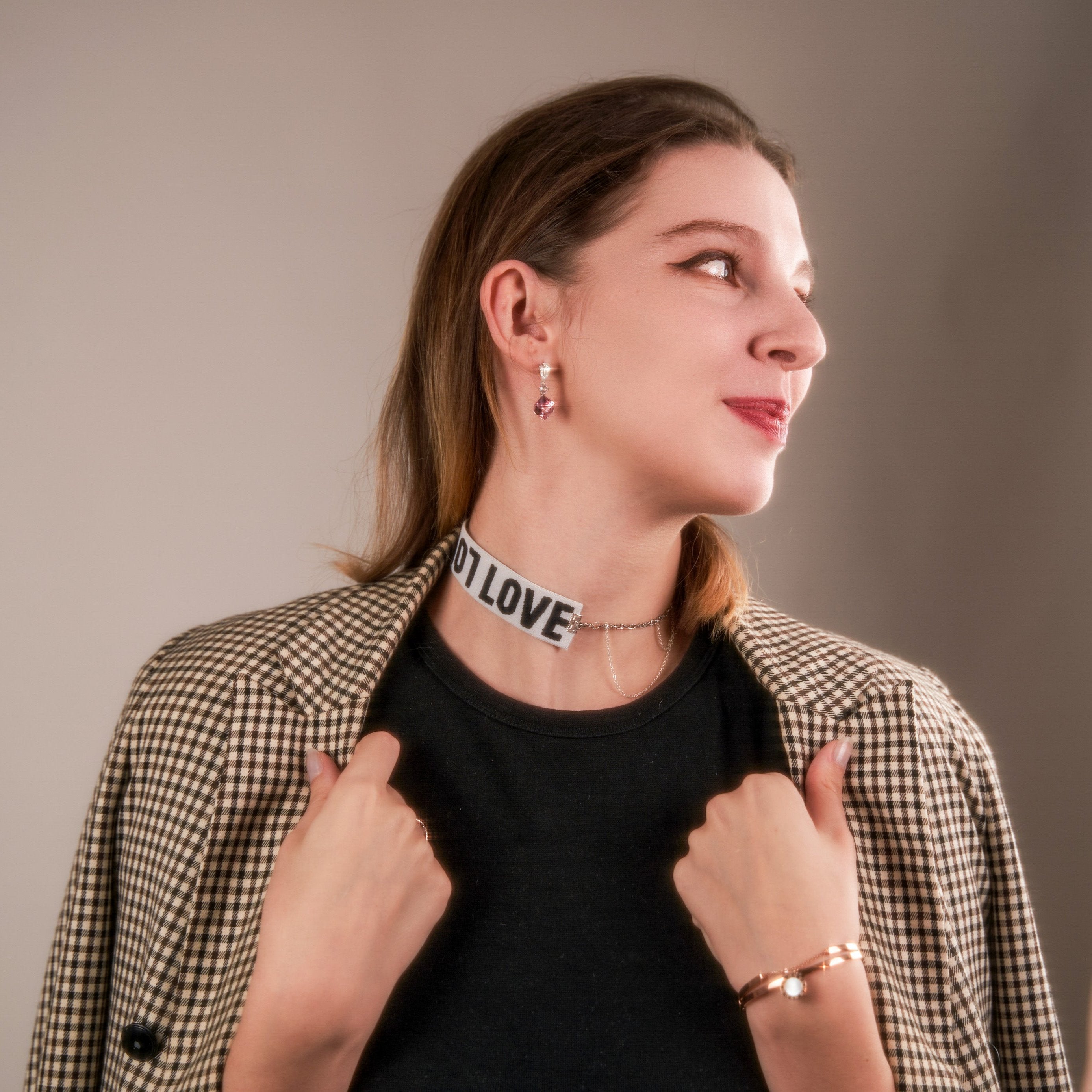 Illusionist | Cube pink crystal, Swarovski crystal, short magical earrings 3d