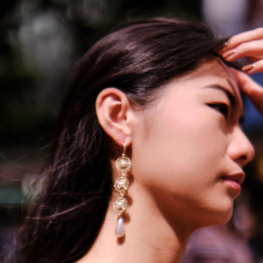 Luminosity - Sun earrings with pearls