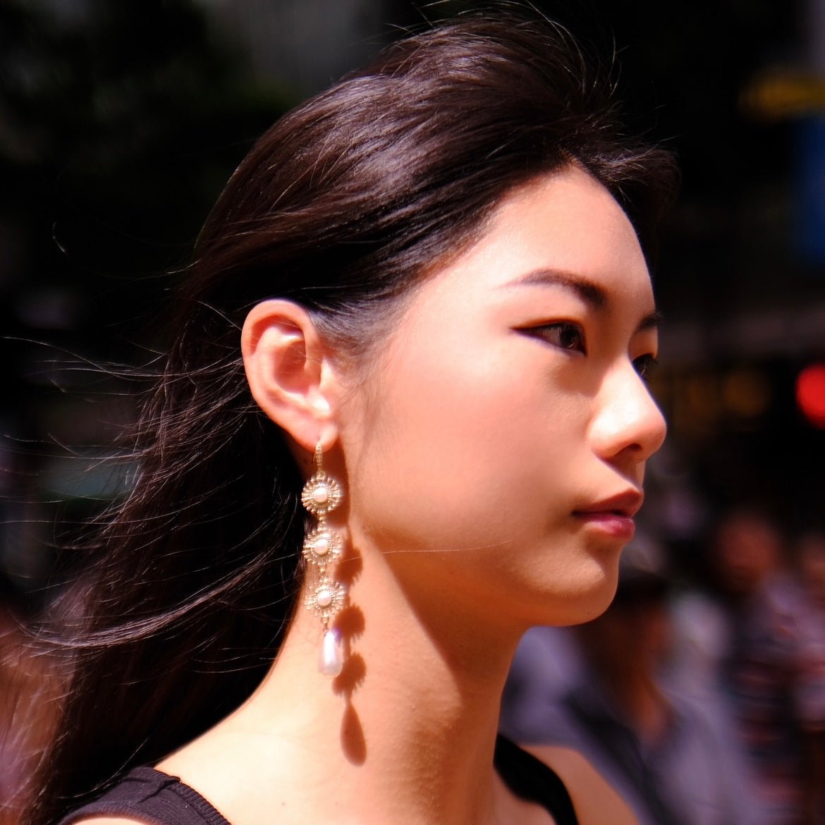 Luminosity - Sun earrings with pearls