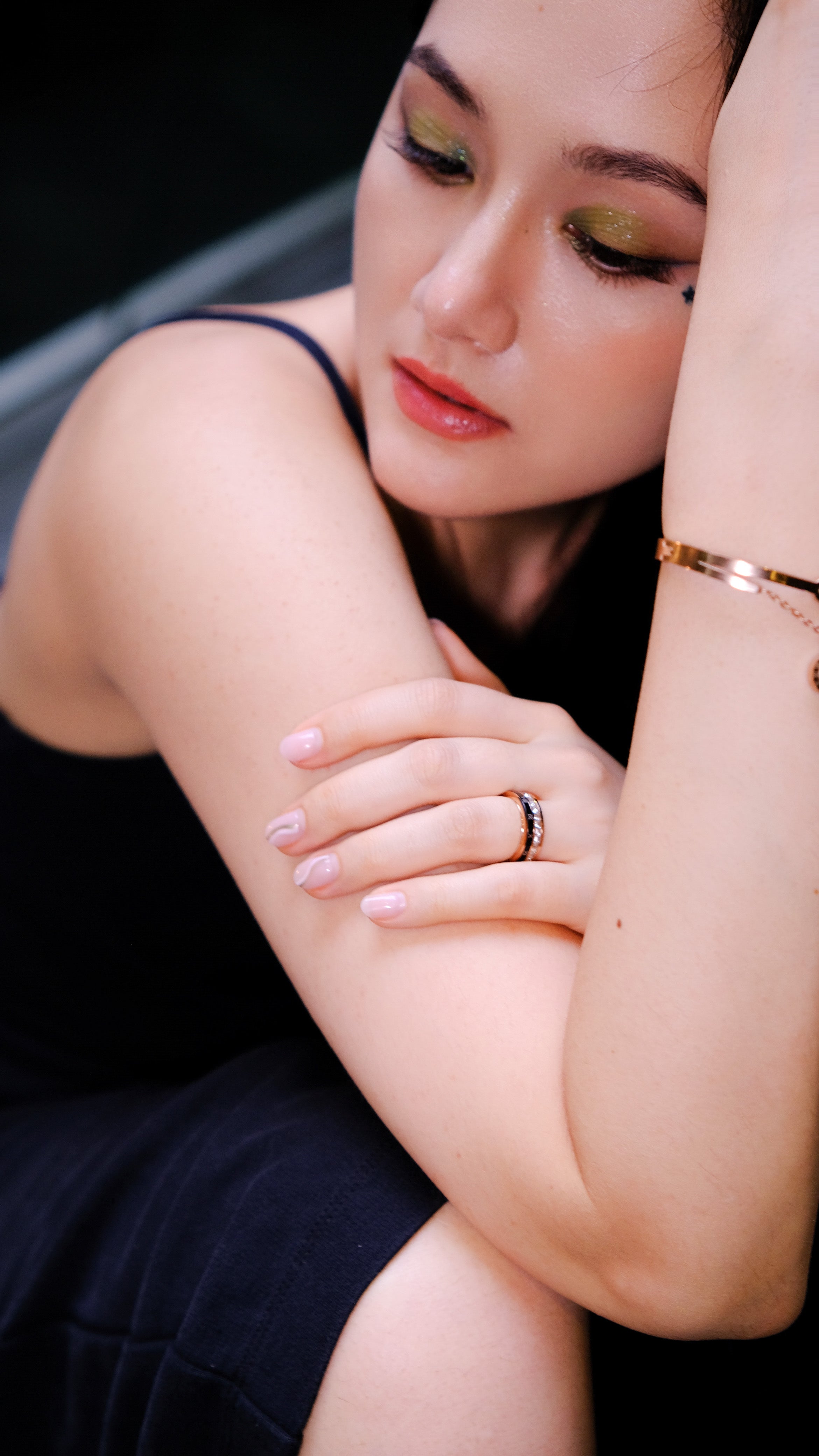 Pixie Dust - Collection Peterpan | US Size4-10 Square crystal ring - Timeless - Titanium