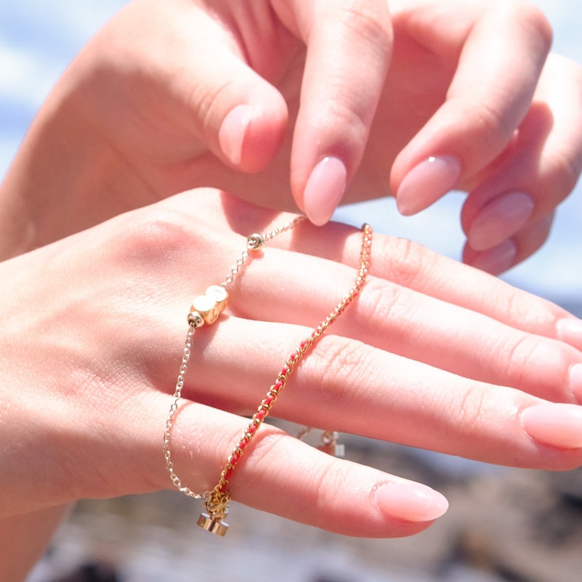 Crimson | Red Thread: Embrace the magic and let it guide you to your destined love - Adjustable Buckle- Two Capital letters