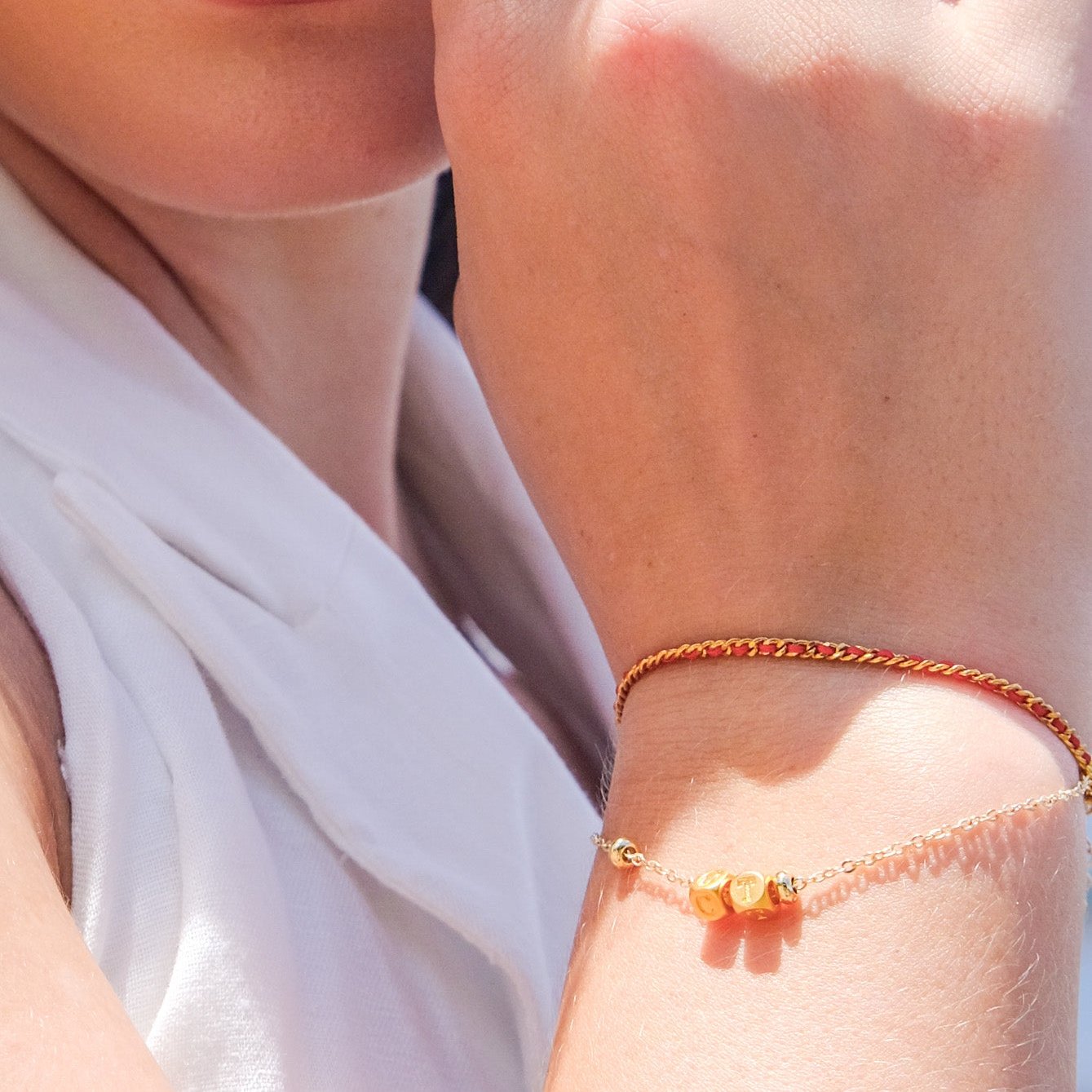 Crimson | Red Thread: Embrace the magic and let it guide you to your destined love - Adjustable Buckle- Two Capital letters