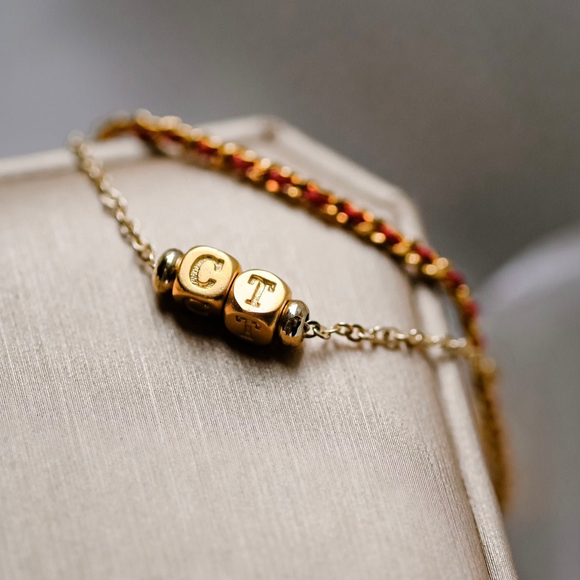 Crimson | Red Thread: Embrace the magic and let it guide you to your destined love - Adjustable Buckle- Two Capital letters