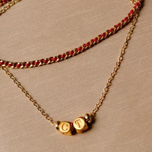 Crimson | Red Thread: Embrace the magic and let it guide you to your destined love - Adjustable Buckle- Two Capital letters