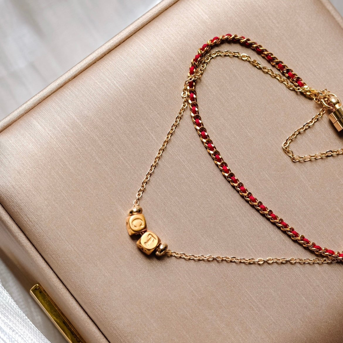 Crimson | Red Thread: Embrace the magic and let it guide you to your destined love - Adjustable Buckle- Two Capital letters