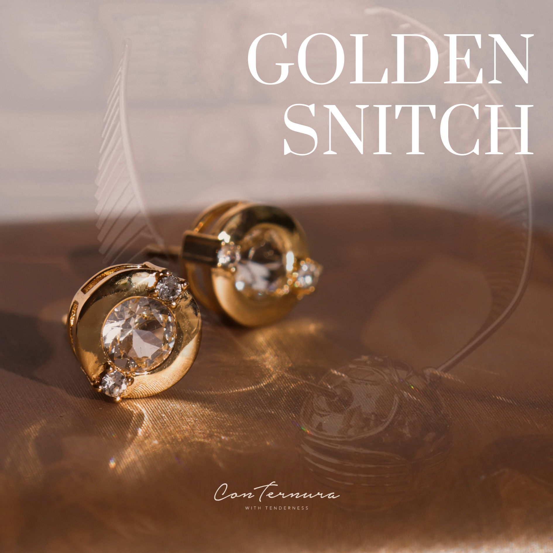 Golden Snitch | shining Ear studs