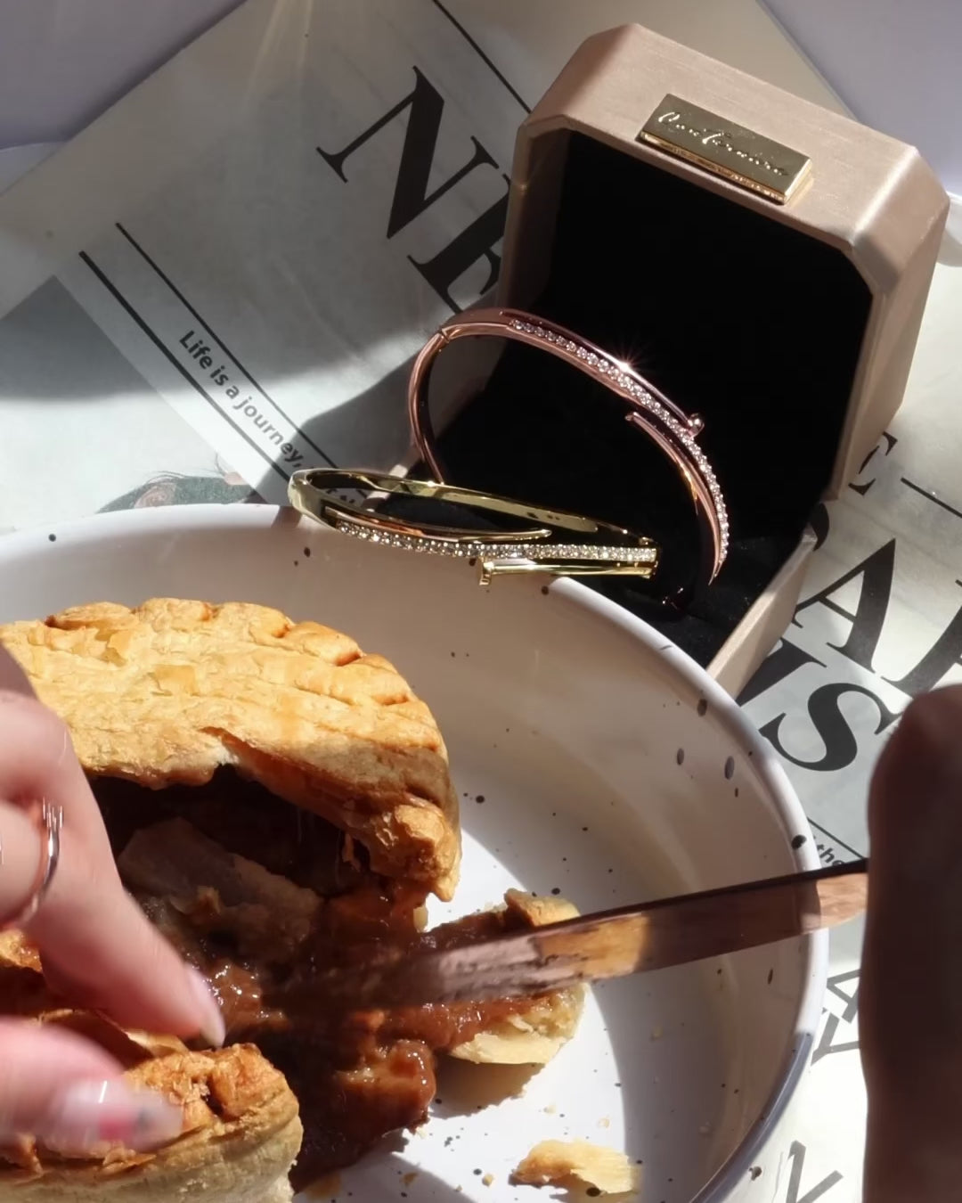 Starry Night [Set rings of of 3] 18k Rose Gold- Mix and stack