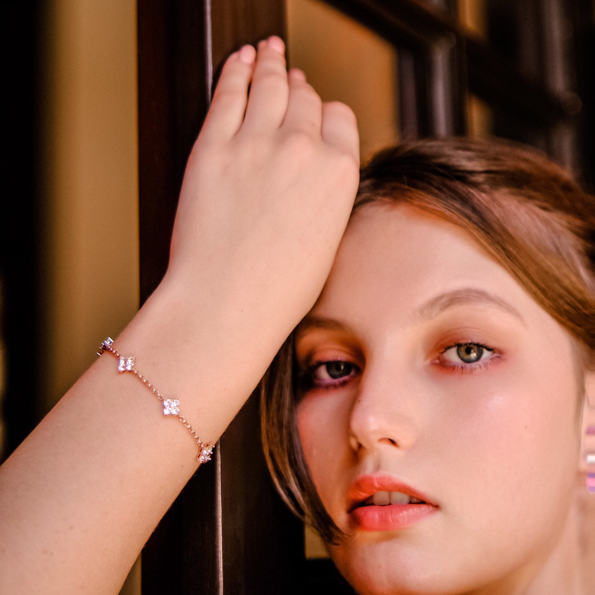 Blooming 2.0 | Collection Me - Elegant floral Swarovski crystal Rose gold bracelet