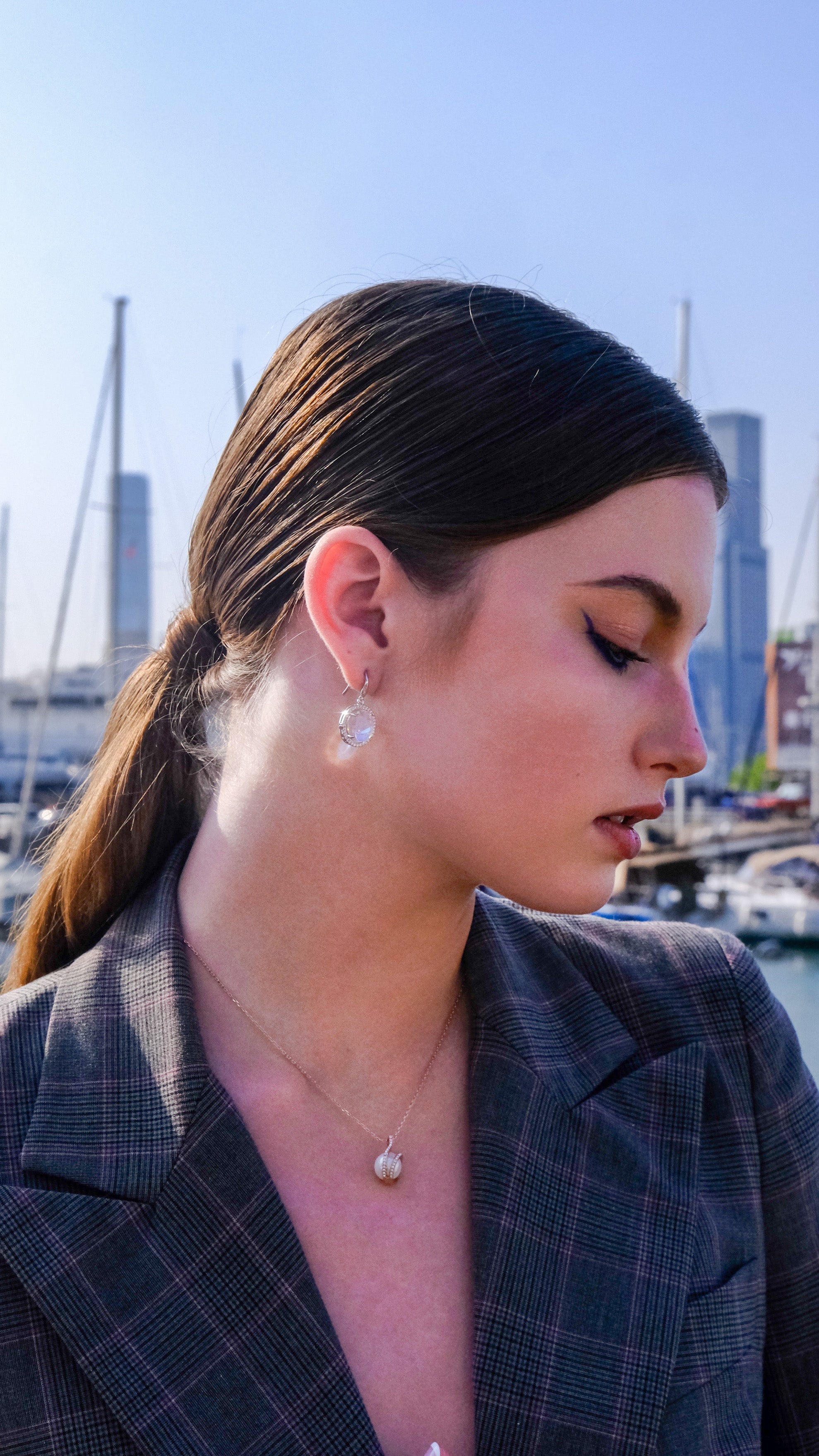 Talking to the Moon | Collection To: Me - High Quality Moonstone earrings: Daily Essentials