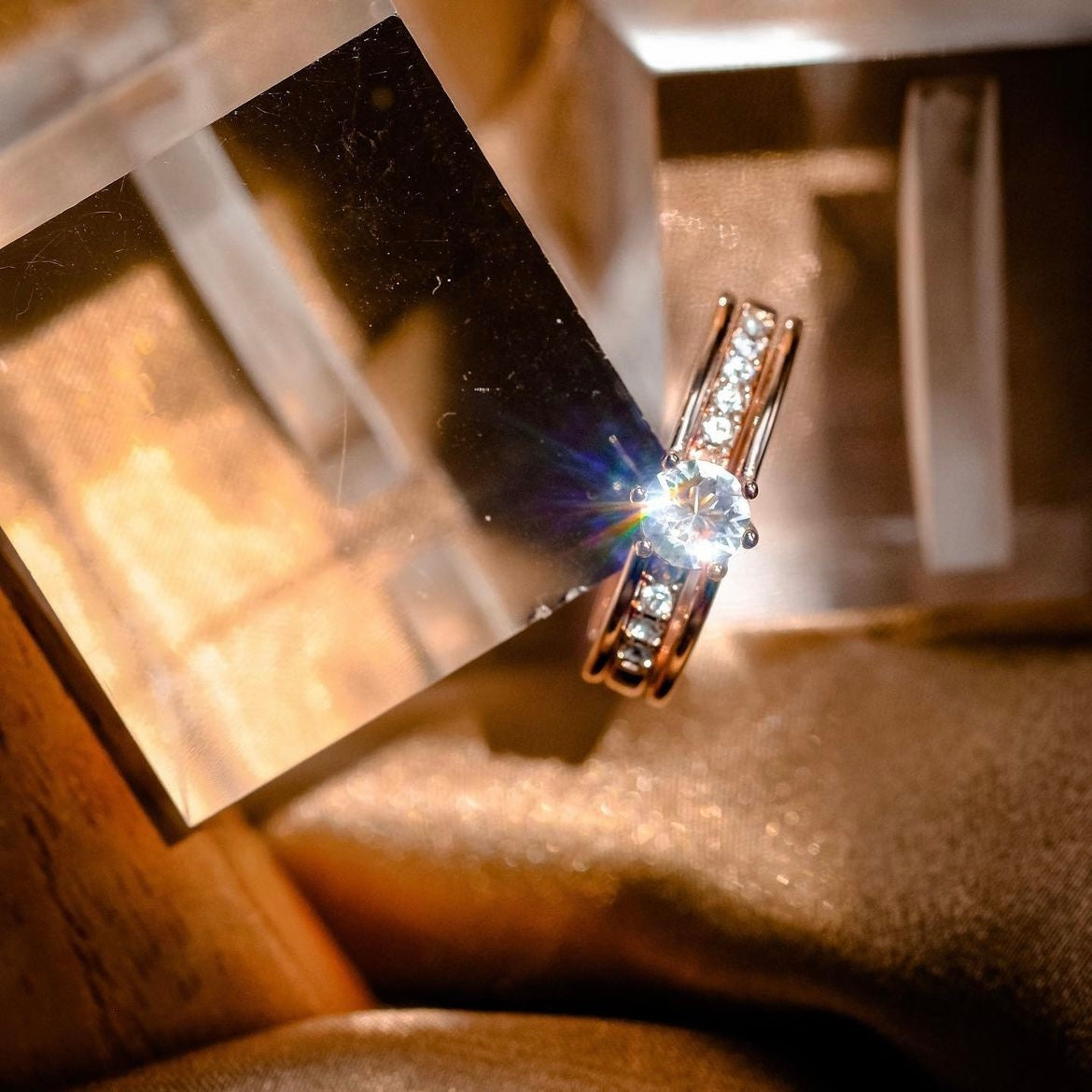 Sandwich Biscuit | Collection Growth - 3- way rings - Creative and modern design with Swarovski crystals