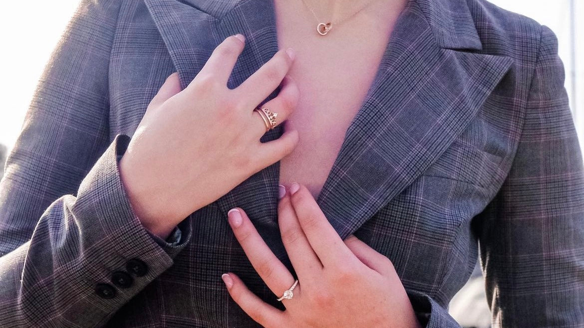 Sandwich Biscuit | Collection Growth - 3- way rings - Creative and modern design with Swarovski crystals