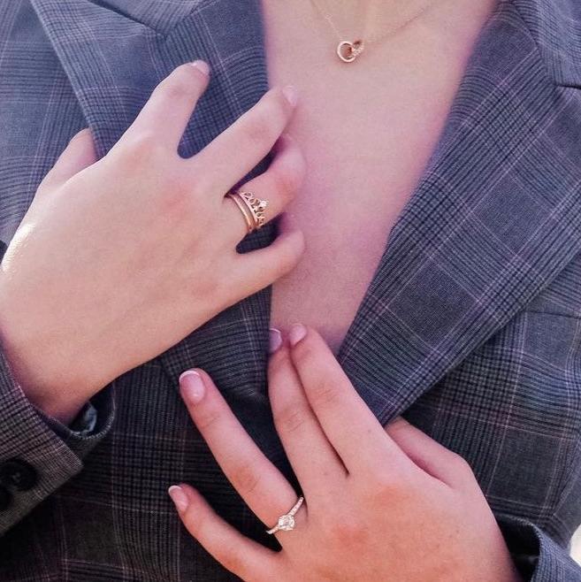 Castle Biscuit | Collection Growth - 3- way rings - Creative and modern design with Swarovski crystals