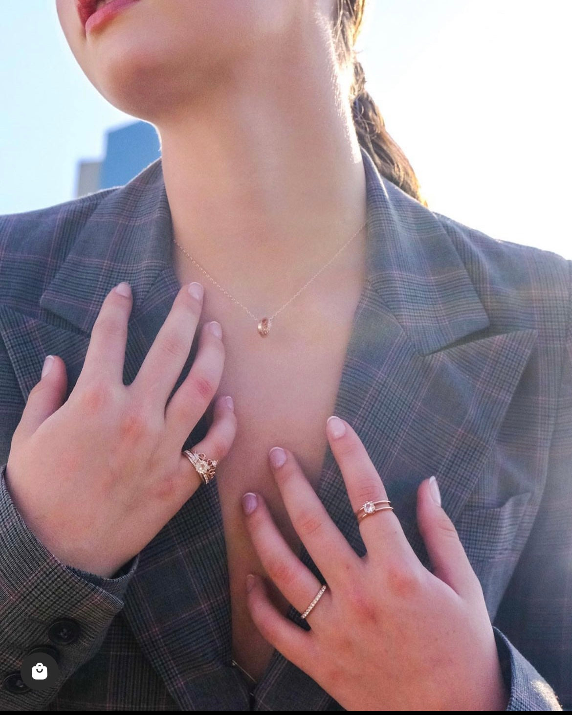 Sandwich Biscuit | Collection Growth - 3- way rings - Creative and modern design with Swarovski crystals