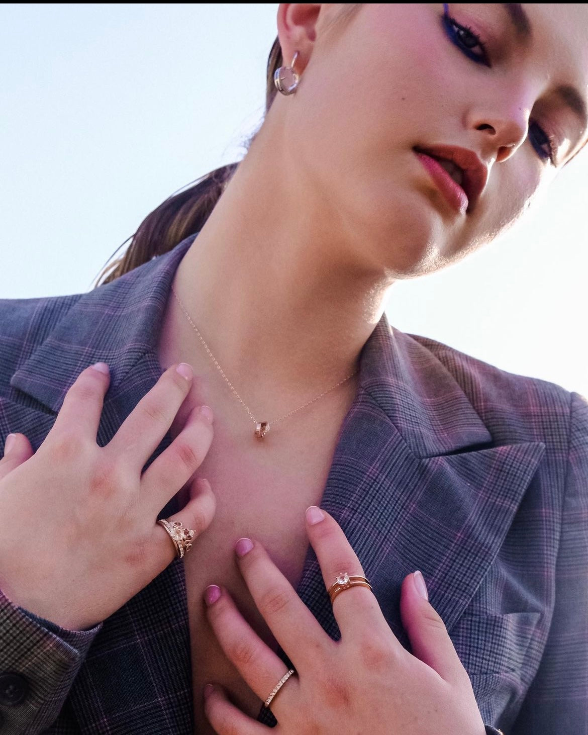 Sandwich Biscuit | Collection Growth - 3- way rings - Creative and modern design with Swarovski crystals