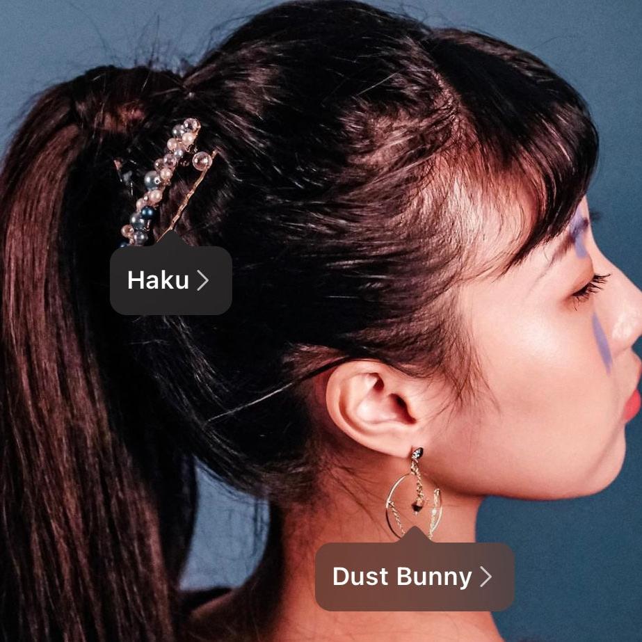 Haku | Collection Spirited Away - Handmade elegant Long Hair clip embedded with Swarovski crystals and pearls