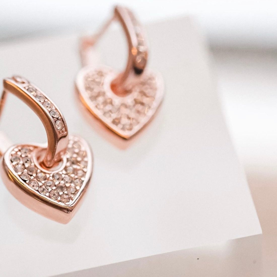 Hold On | 2- way Love Heart Lock earrings (18k Rose gold)