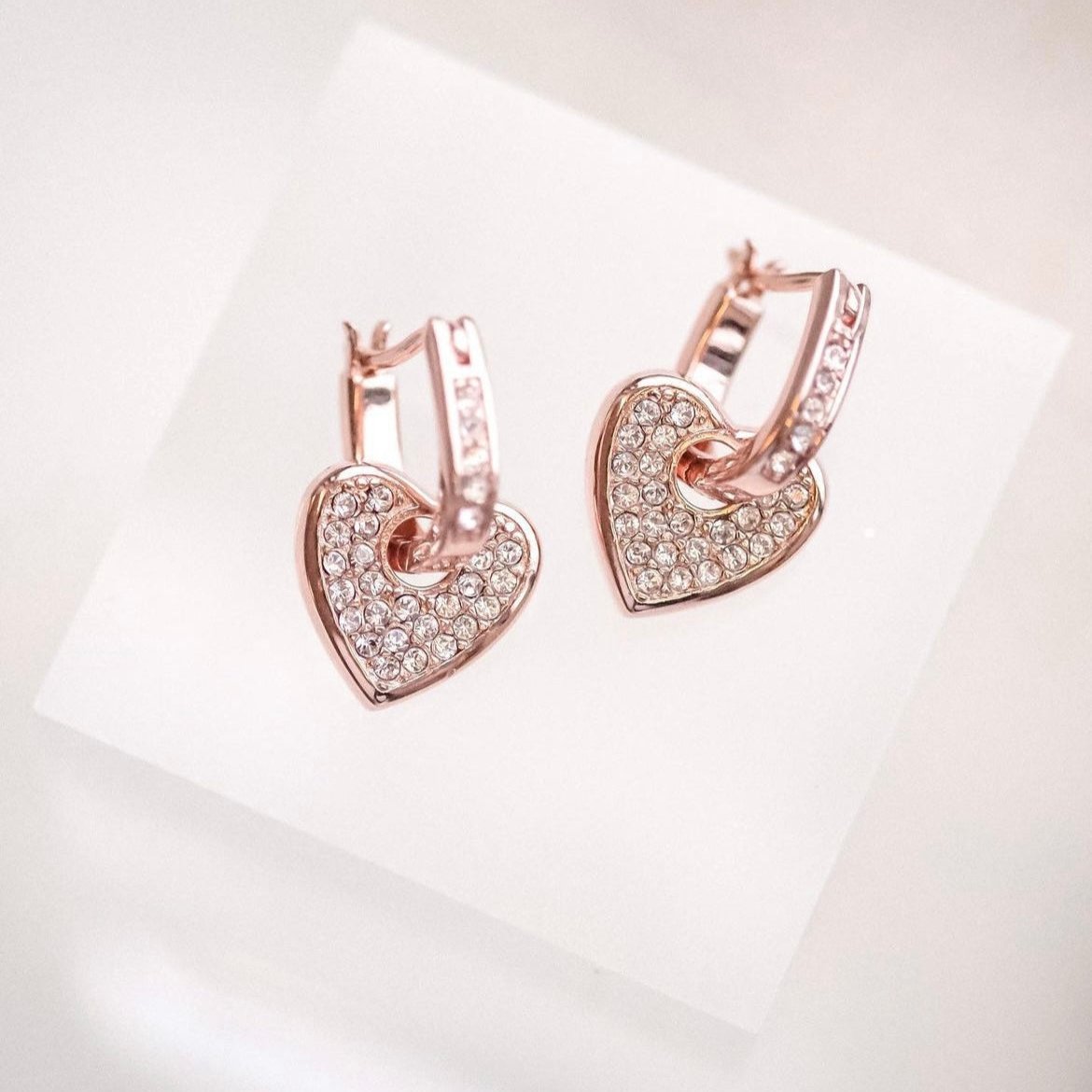 Hold On | 2- way Love Heart Lock earrings (18k Rose gold)