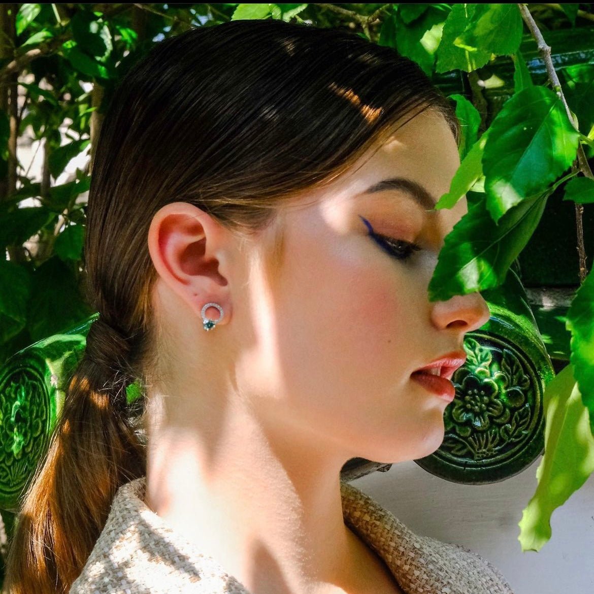 Lunar Eclipse | Tiffany blue diamond earrings 1 cart in total