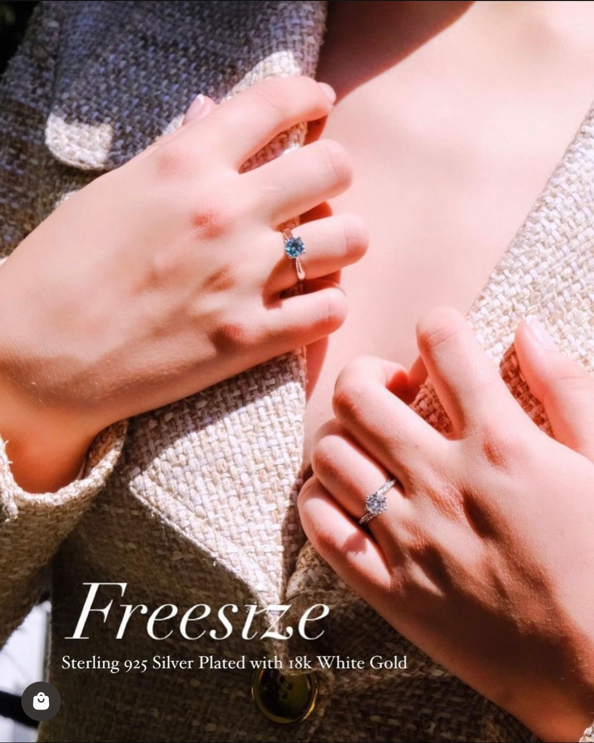 The Bridge | 1 cart blue diamond ring with GRA report and card - Free size (adjustable)