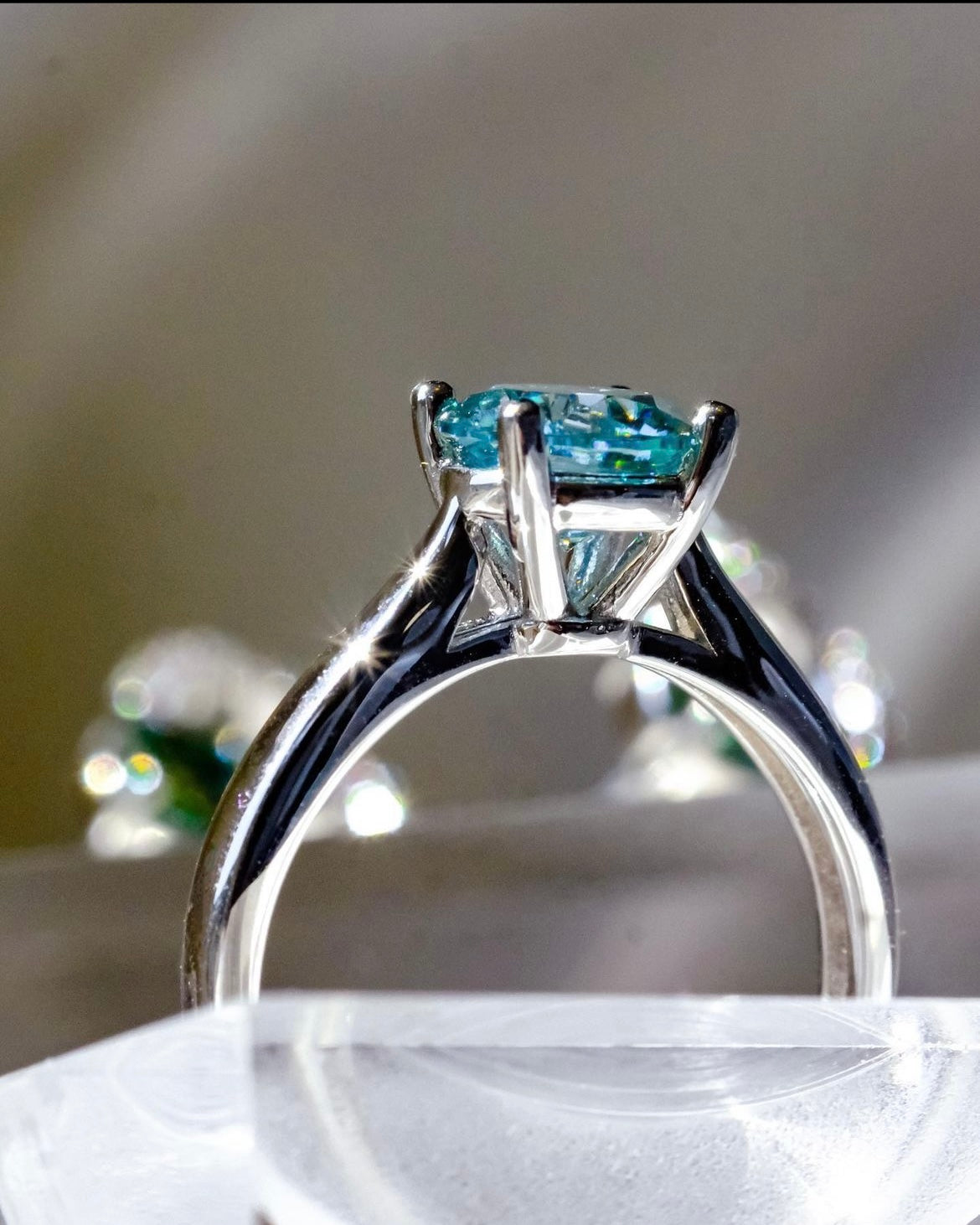 The Bridge | 1 cart blue diamond ring with GRA report and card - Free size (adjustable)