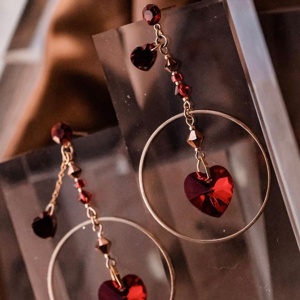 Cinnabar 2.0 | Heart shape RED OOTD | Earrings