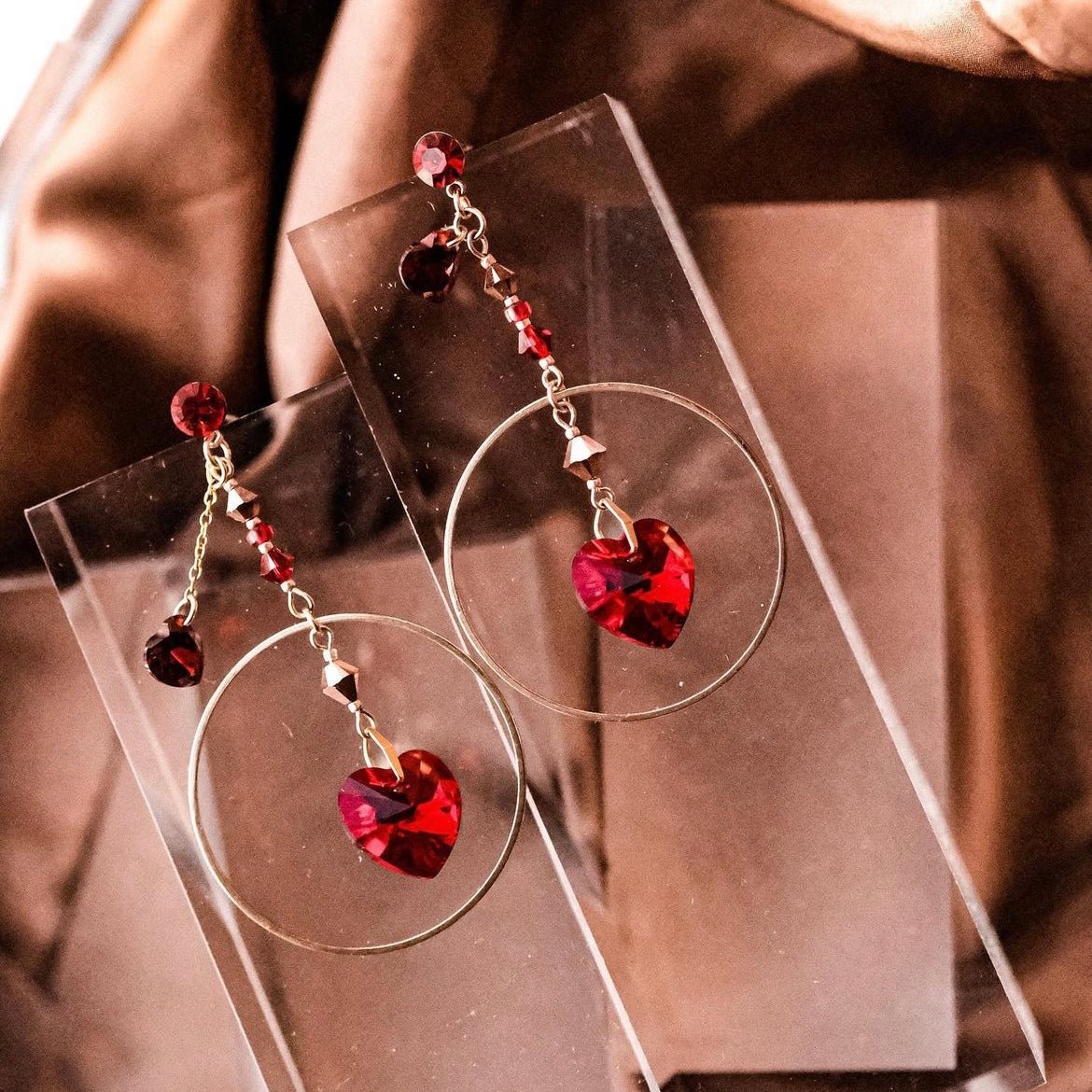Cinnabar 2.0 | Heart shape RED OOTD | Earrings