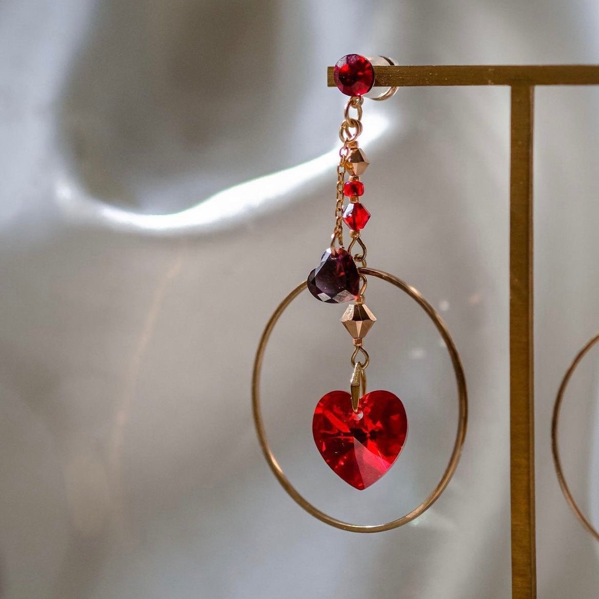 Cinnabar 2.0 | Heart shape RED OOTD | Earrings