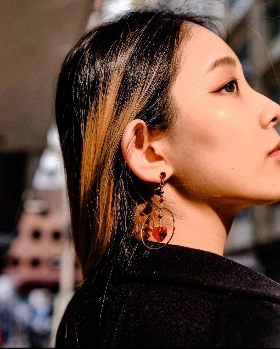 Cinnabar 2.0 | Heart shape RED OOTD | Earrings