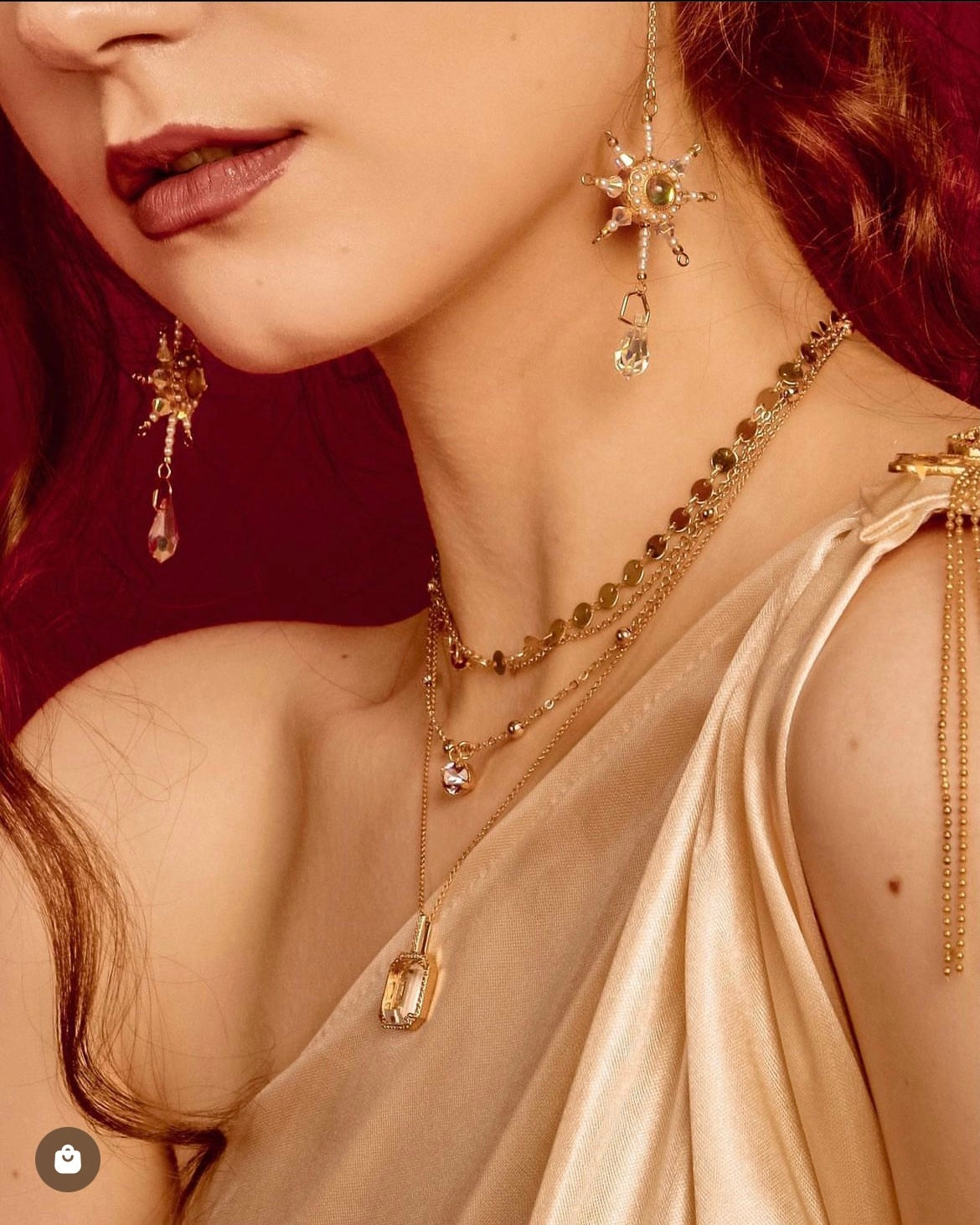 The Polar Star | Designer earrings - craftsmanship - pearls and crystal