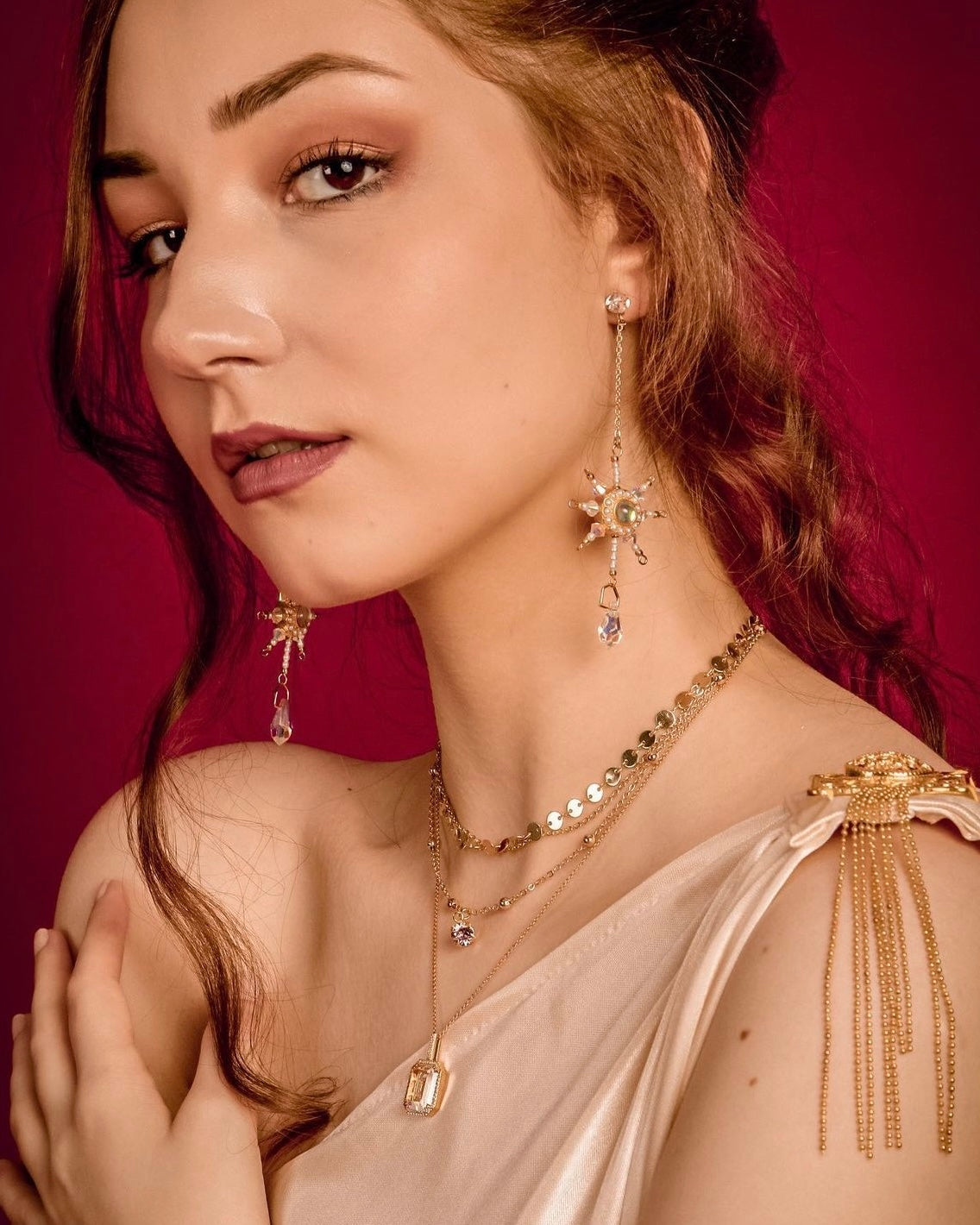 The Polar Star | Designer earrings - craftsmanship - pearls and crystal