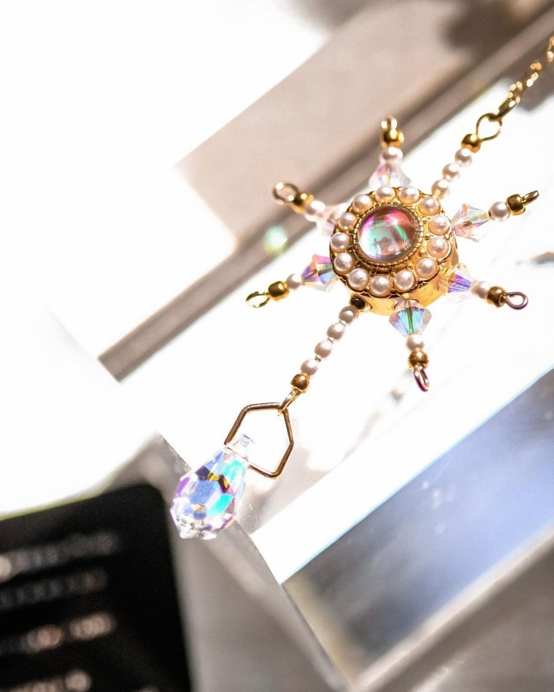 The Polar Star | Designer earrings - craftsmanship - pearls and crystal