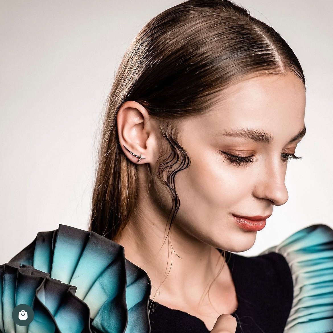 Fight for Us | CT Original Designer earrings- Sword like embedded with three colors of Swarovski crystal