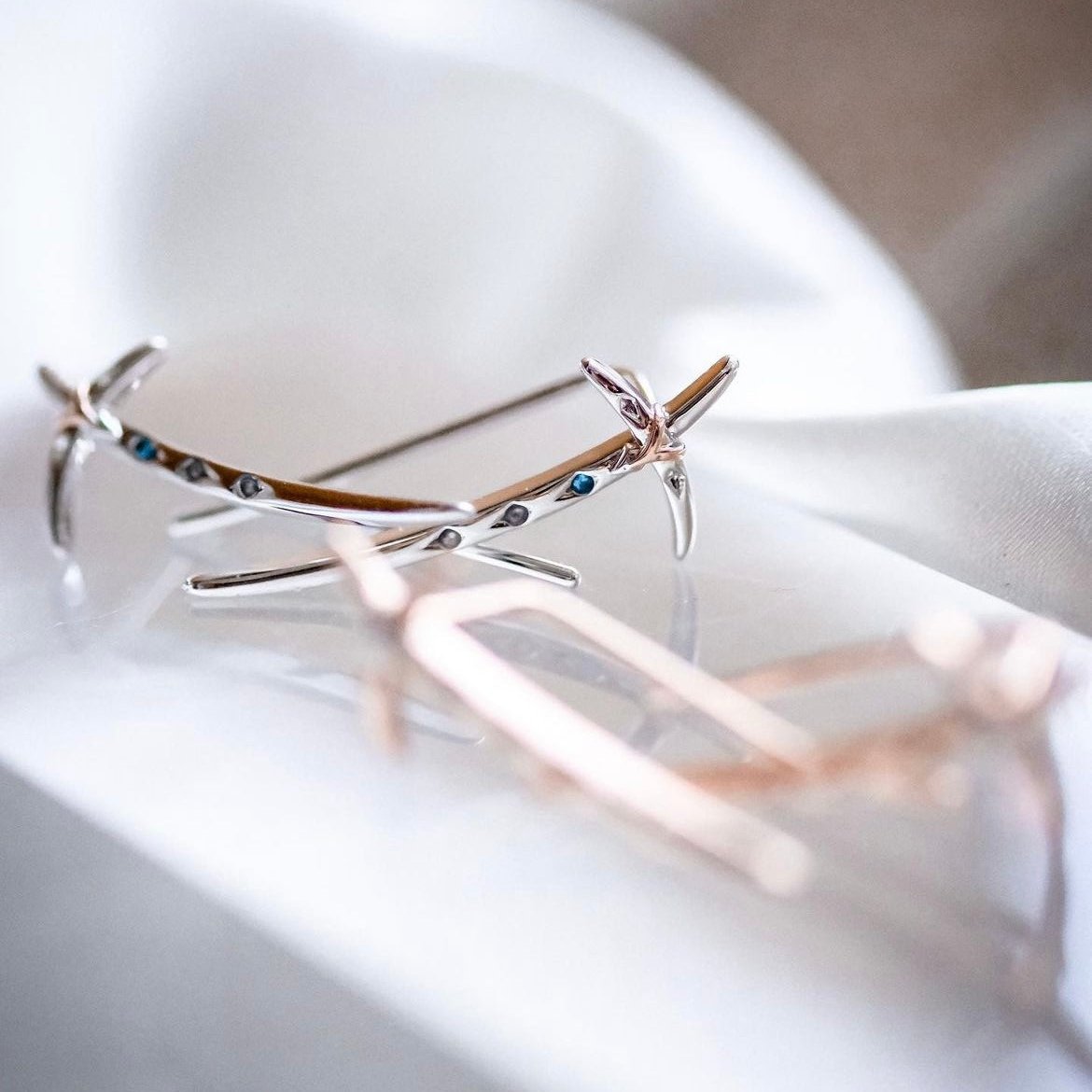 Fight for Us | CT Original Designer earrings- Sword like embedded with three colors of Swarovski crystal