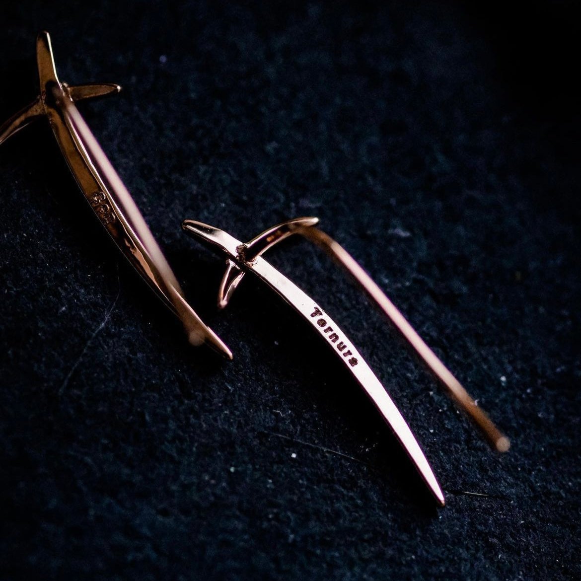 Fight for Us | CT Original Designer earrings- Sword like embedded with three colors of Swarovski crystal