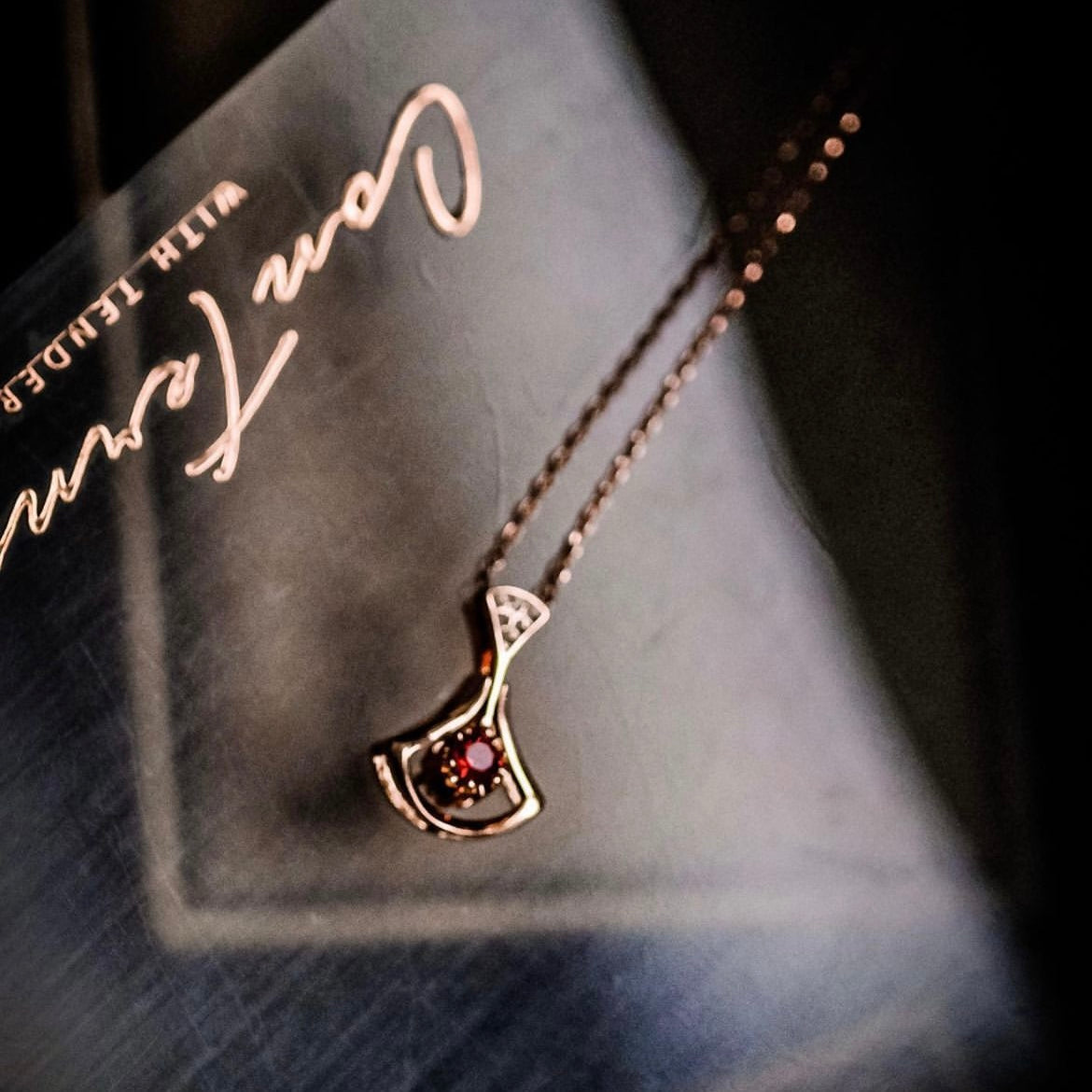 Girl | 4- Way- to- wear | Your Necklace, Your Choice - Red and white - 18k Rose Gold charm