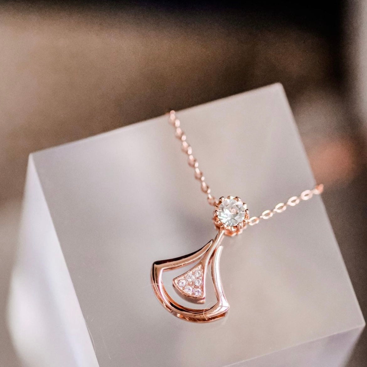 Girl | 4- Way- to- wear | Your Necklace, Your Choice - Red and white - 18k Rose Gold charm