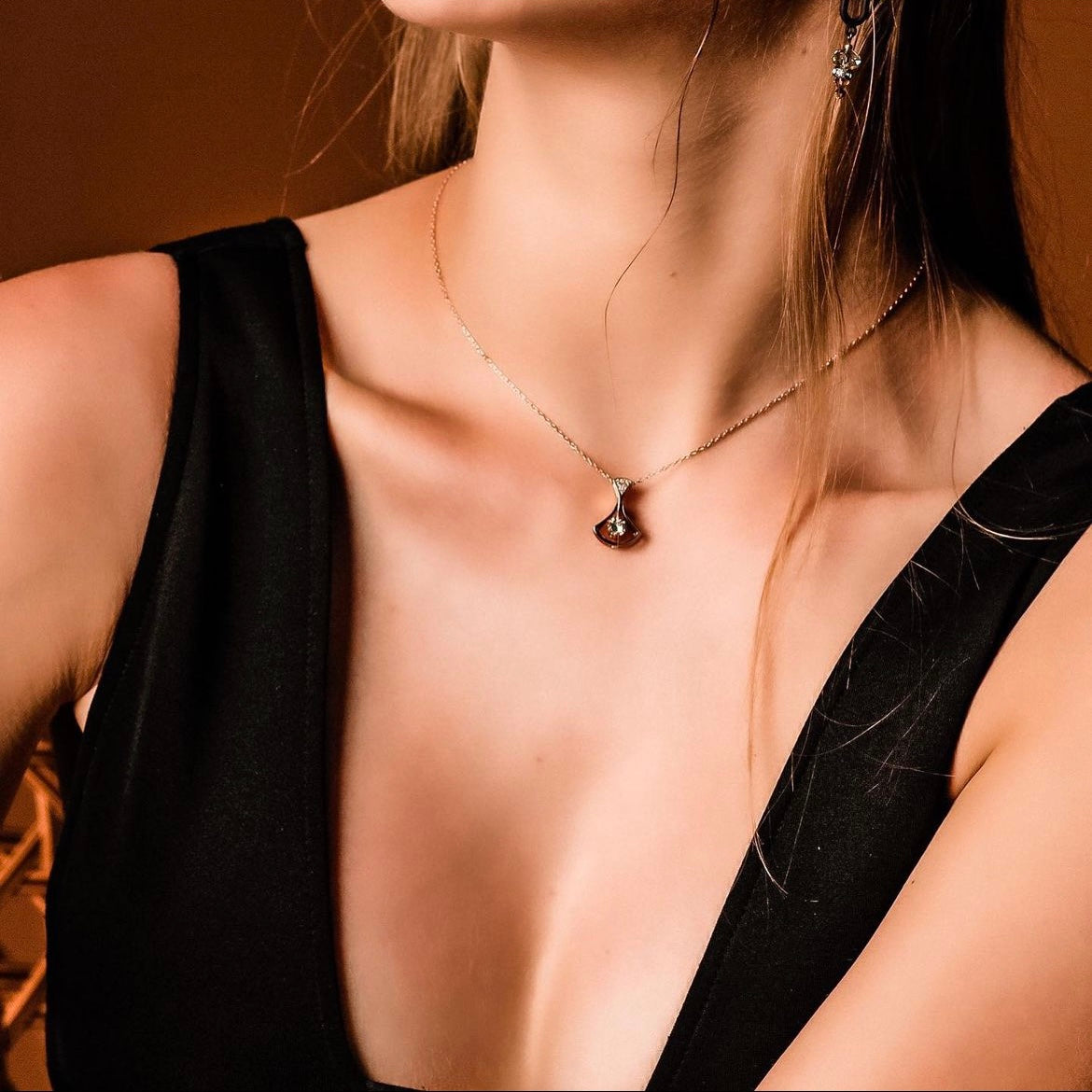 Girl | 4- Way- to- wear | Your Necklace, Your Choice - Red and white - 18k Rose Gold charm